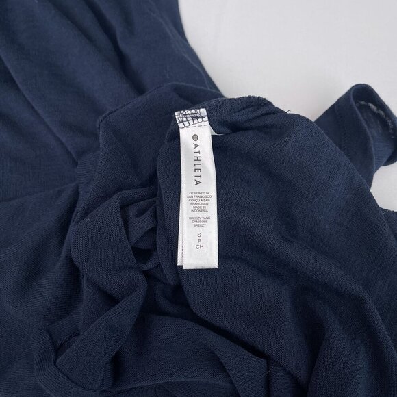 Athleta Sleeveless Relaxed Fit Workout Gym Muscle Tank Top Navy Blue Womens S - Picture 6 of 11